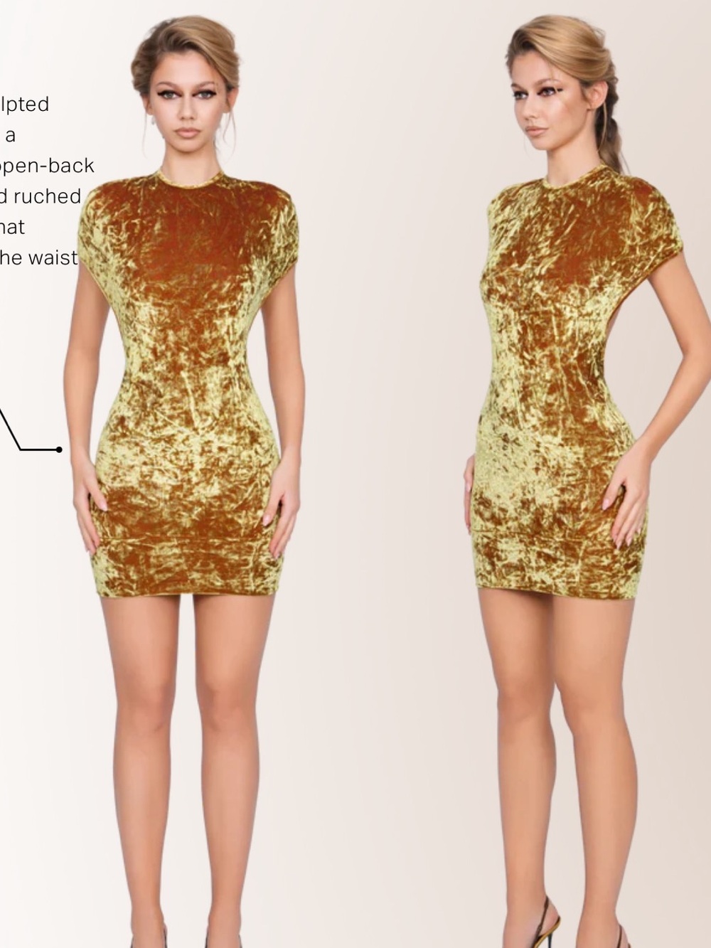 DOLA RUCHED MINI DRESS - HONEY LIME